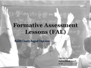 Formative Assessment Lessons FAL Bullitt County August Days