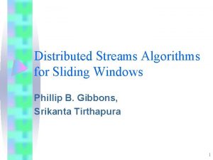 Distributed Streams Algorithms for Sliding Windows Phillip B