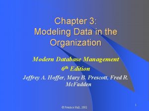 Chapter 3 Modeling Data in the Organization Modern
