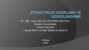 ZTO 440 PROJE HAZIRLAMA VE DEERLENDRME Dr r