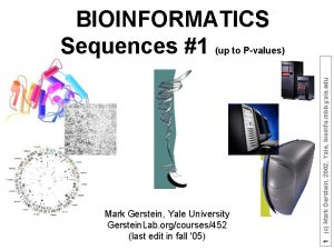 Mark Gerstein Yale University Gerstein Lab orgcourses452 last