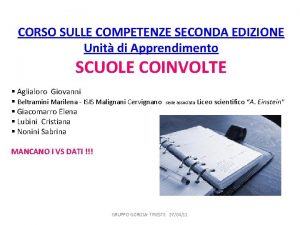 CORSO SULLE COMPETENZE SECONDA EDIZIONE Unit di Apprendimento