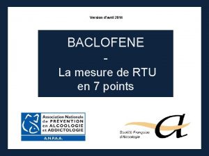 Version davril 2014 BACLOFENE La mesure de RTU