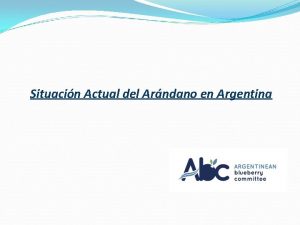 Situacin Actual del Arndano en Argentina EL ABC