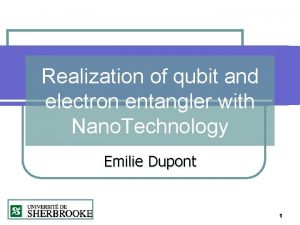 Realization of qubit and electron entangler with Nano