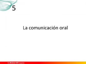 5 La comunicacin oral 1 La expresin oral