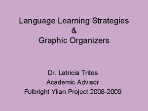 Language Learning Strategies Graphic Organizers Dr Latricia Trites