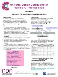 Universal Design Curriculum for Training ICT Professionals Dnal