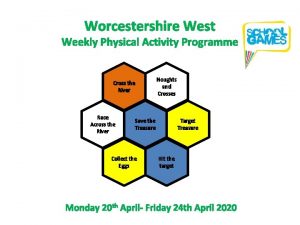 Worcestershire West Weekly Physical Activity Programme Cross the