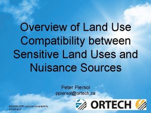 Overview of Land Use Compatibility between Sensitive Land