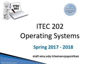 ITEC 202 Operating Systems Spring 2017 2018 staff