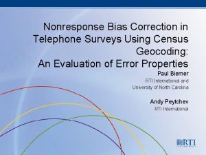 Nonresponse Bias Correction in Telephone Surveys Using Census
