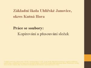 Zkladn kola Uhlsk Janovice okres Kutn Hora Prce