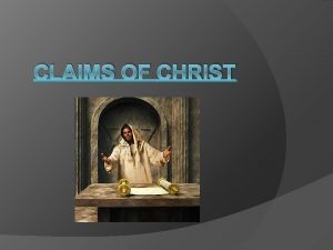 CLAIMS OF CHRIST Introduction Bible commentator Marcus Dods