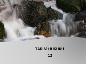 TARIM HUKUKU 12 SULAR HUKUKU ESK HUKUK ANLAYILARINA