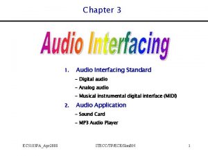 Chapter 3 1 Audio Interfacing Standard Digital audio