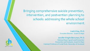 Bringing comprehensive suicide prevention intervention and postvention planning