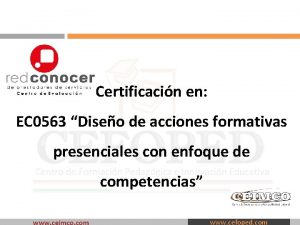 Certificacin en EC 0563 Diseo de acciones formativas