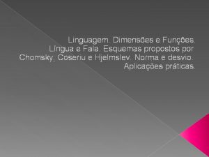 Linguagem Dimenses e Funes Lngua e Fala Esquemas