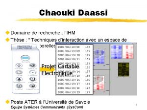 Chaouki Daassi u Domaine de recherche lIHM u