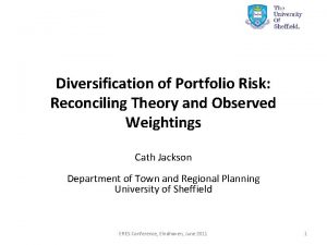 Diversification of Portfolio Risk Reconciling Theory and Observed