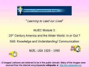 Learning to Lead our Lives WJEC Module 3
