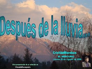 Cristin Warnken EL MERCURIO Jueves 20 de Agosto