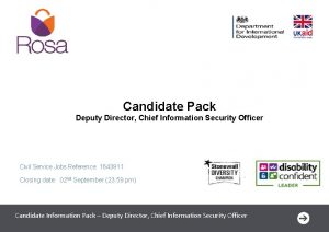 Candidate Pack Deputy Director Chief Information Security Officer