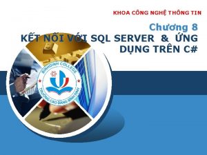 KHOA CNG NGH THNG TIN Chng 8 KT