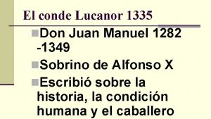 El conde Lucanor 1335 n Don Juan Manuel
