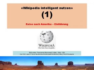Wikipedia intelligent nutzen 1 Reise nach Amerika Einfhrung