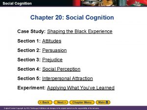 Social Cognition Chapter 20 Social Cognition Case Study