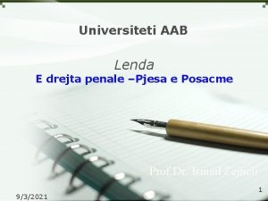 Universiteti AAB Lenda E drejta penale Pjesa e