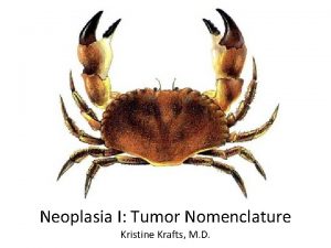 Neoplasia I Tumor Nomenclature Kristine Krafts M D