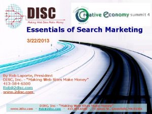 Essentials of Search Marketing 3222013 By Rob Laporte