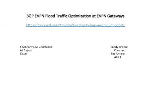 BGP EVPN Flood Traffic Optimization at EVPN Gateways