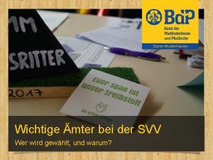 Stamm Musterhausen Wichtige mter bei der SVV Wer