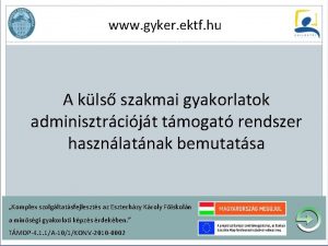 www gyker ektf hu A kls szakmai gyakorlatok