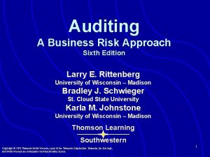 Auditing A Business Risk Approach Sixth Edition Larry
