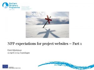 NPP expectations for project websites Part 1 Kirsti