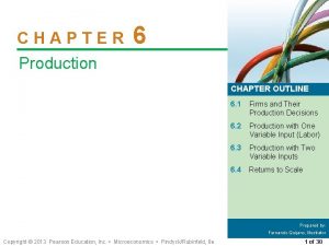 CHAPTER 6 Production CHAPTER OUTLINE 6 1 Firms