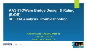 AASHTOWare Bridge Design Rating Br DR 3 D