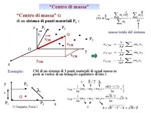 Centro di massa G di un sistema di