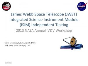 James Webb Space Telescope JWST Integrated Science Instrument