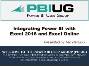 Integrating Power BI with Excel 2016 and Excel
