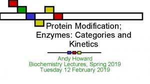 Protein Modification Enzymes Categories and Kinetics Andy Howard