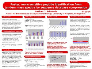 Faster more sensitive peptide identification from tandem mass