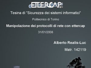 Tesina di Sicurezza dei sistemi informatici Politecnico di