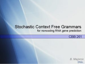 Stochastic Context Free Grammars for noncoding RNA gene