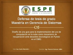 Defensa de tesis de grado Maestra en Gerencia